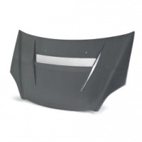 VSII-style silver string carbon hood for 2002-2005 Honda Civic Si