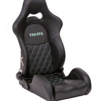 TAKATA DRIFT PRO LE SUB STRAP SEAT BLACK LEATHER WITH GREEN STITCHING (LIMITED EDITION)